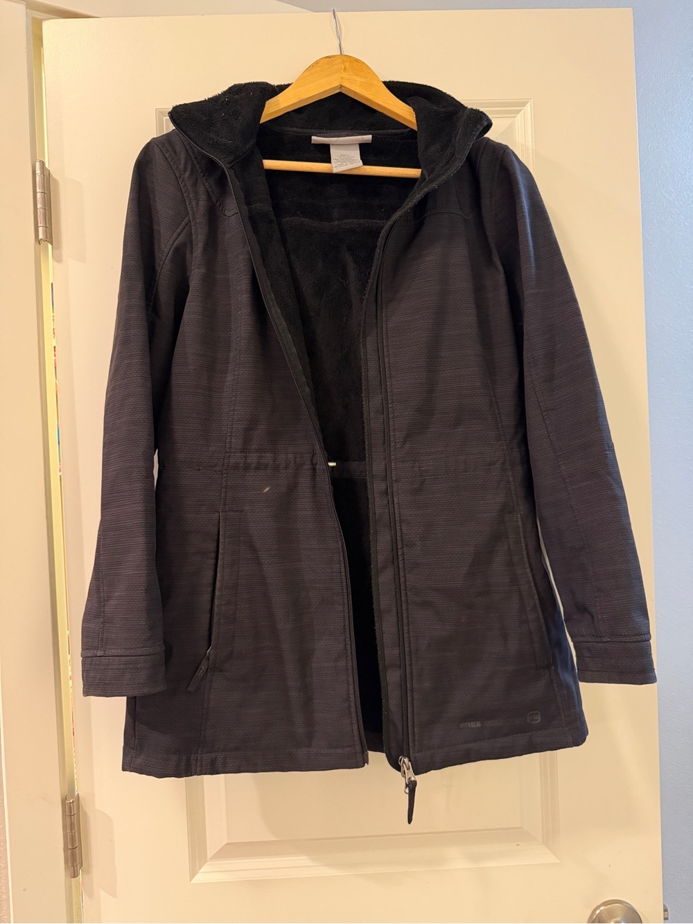 Free Country Women's Black Hooded Trench Coat